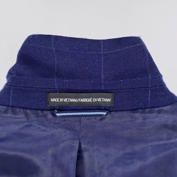 Tommy Hilfiger Blue Wool Polyester Unconstructed Shoulder Windowpane Blazer 42R - Picture 14 of 15